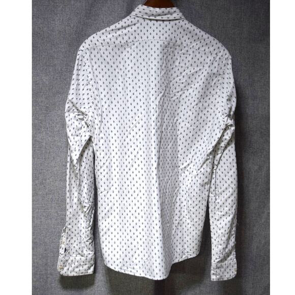 Scotch & Soda White Blue Geometric Print Button Down Shirt Men’s Size M - Picture 4 of 5